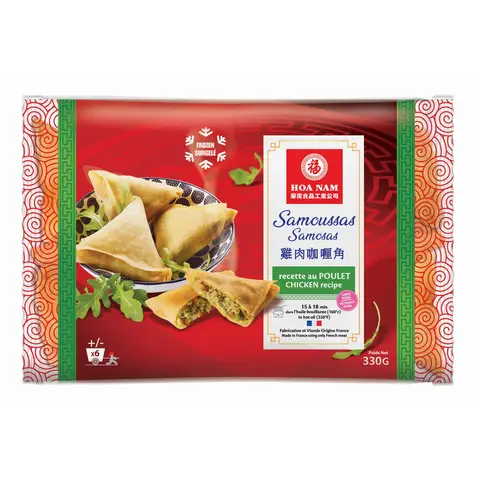 HOA NAM Samoussas au poulet surgelés - 6 pièces, 330 g