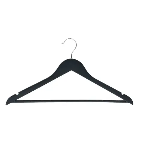 10er-Pack hochwertige Holzkleiderbügel, schwarz