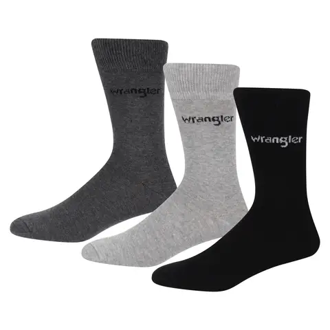 WRANGLER sokken - ribbelstof - zwart/antraciet gemêleerd/grijs gemêleerd - EU 38-42