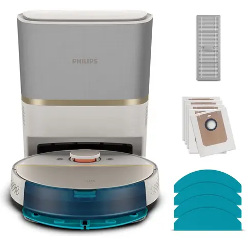 Philips XU7100/02 HomeRun 7000-serie robotstofzuiger - 5000 Pa zuigkracht - 180 min batterijduur - Automatisch leegstation - LiDAR-navigatie