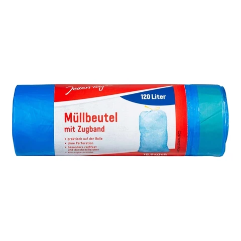 Jeden Tag Müllbeutel mit Zugband 120L