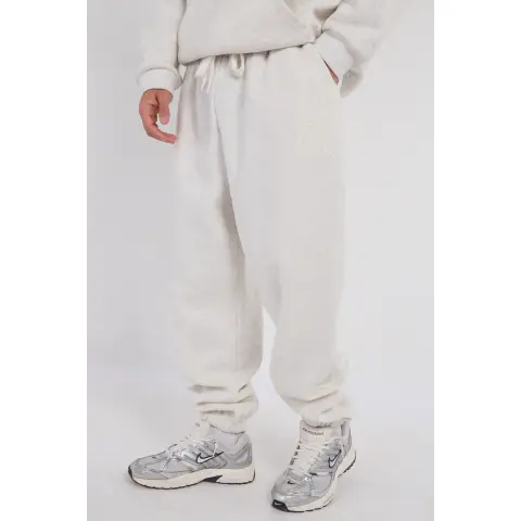 Third Avenue High-Rise Relaxed Fleece Joggers, Marl Grey, M Size