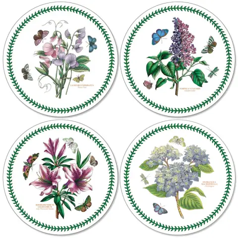 Pimpernel Botanic Garden Set Of 4 Round Placemats - Assorted Designs