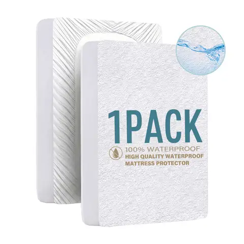 LeBonsoir Waterproof Bedding Mattress Protector， Breathable， Mattress Topper， 30 cm Extra Deep Fitted Sheet， All-Round Elastic， 100% Polyester， (White， 135 x 200cm)