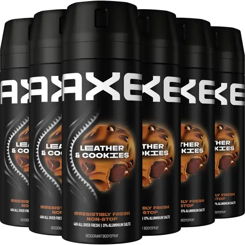 Axe deodorant bodyspray Leather en Cookies 6 x 150 ml