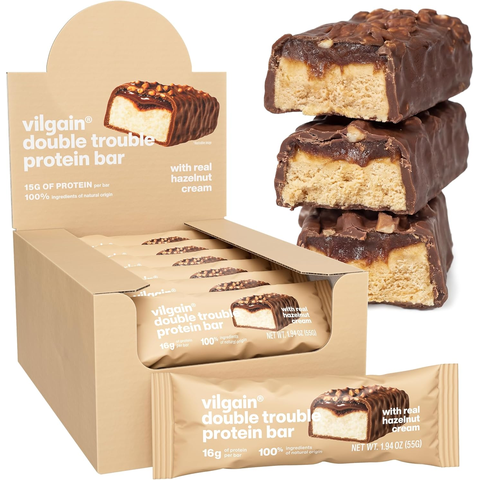 Vilgain Double Trouble Protein Bar Hazelnut Cream - 12 x 55g