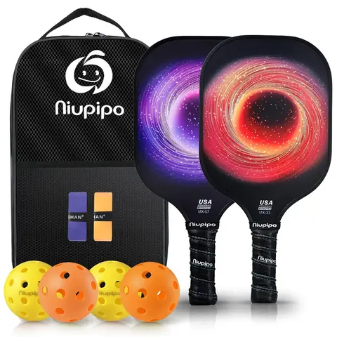 NIUPIPO Pickleball Paddles Set of 2 – Fiberglass Material, Polypropylene Honeycomb Core, USAPA Certified, Lightweight Design, Comfortable Grip, Ideal for Beginners & Intermediate Players, MX-07