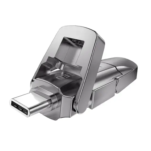 MOVESPEED USB Flash Drive – 256GB Thumb Drive, 1090MB/s High-Speed Read, USB 3.2 Gen 1 + Type-C Dual Interface, Zinc Alloy Flip Cover Design, YSUYVP10-256GSR