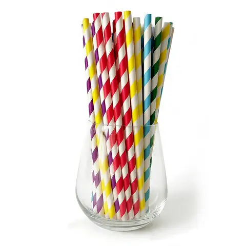 Huacan 100pcs mixed color disposable straws