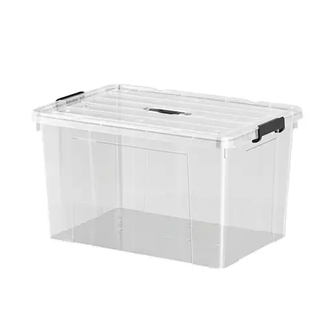 Thick Clear Plastic Storage Box 4 Pack 42x30x17cm