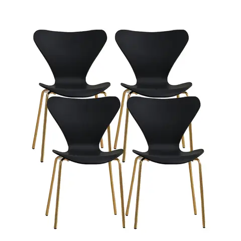 Interiors by Premier Dining Chair Laila Black/Gold Effect 4pcs