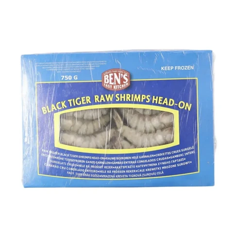 Ben's Black Tiger Garnalen 21/30 (met kop en schaal) 750 g