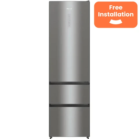 Hisense RM469N4ACDUK 2m Tall 60cm Wide Frost Free Fridge Freezer - Stainless Steel - D Rated