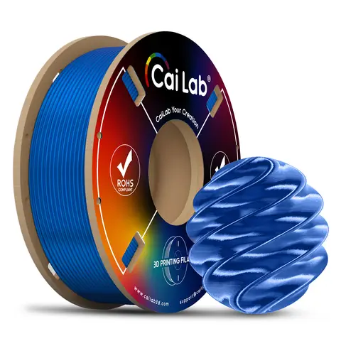 CAILAB PLA Silk 3D-Drucker-Filament, Einfarbig - Blau