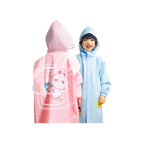 ochama x J.ZAO Unisex Verlengde Regenjas voor Kinderen – Sterke Waterdichtheid, Stijlvolle Bescherming, Roze, 3XL
