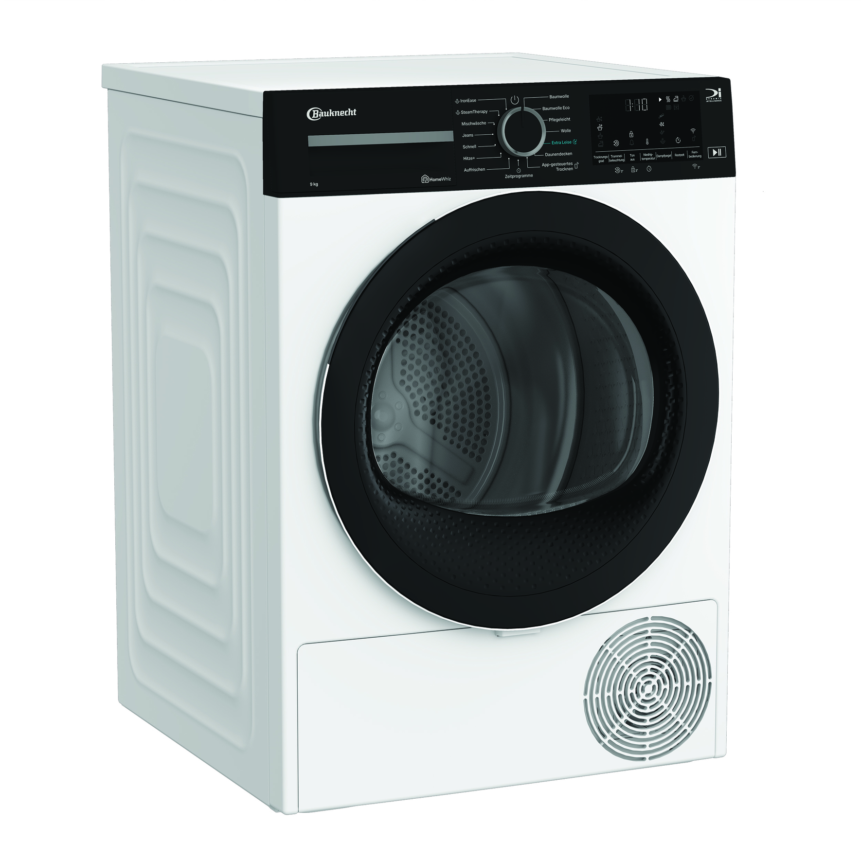 Bauknecht BD 9C WBS Wärmepumpen-Trockner / 9 kg Präzisionstrocknung - intelligente Trocknung / Inverter-Motor / leiser Spin - geräuscharmer Trocknung / HomeWhiz-App - schnelle, intuitive Bedienung [Energieeffizienzklasse A+++]