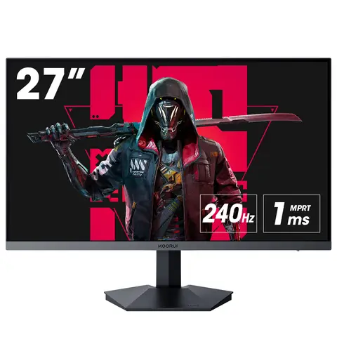 KOORUI GN02 Monitor 27 Zoll VA FHD 240Hz Schwarz 2x HDMI2.0 DP1.4 Audio