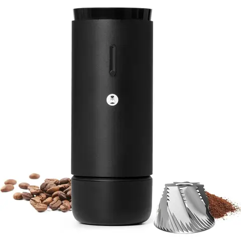 TIMEMORE Burr Coffee Grinder, Portable Electric Grinder with Metal Body, 30 Precise Settings for Espresso to French Press, Low Noise Design, Auto Stop & Clog Protection for Home & Outdoor Use (Black)
