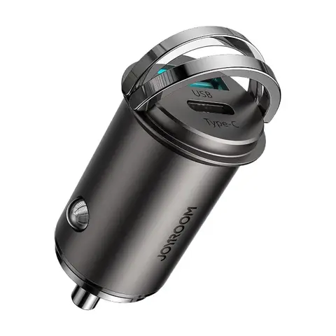 Joyroom Schnellladegerät Auto USB Type C / USB 45 W 5 A Power Delivery Quick Charge 3.0 AFC SCP grau (C-A35)