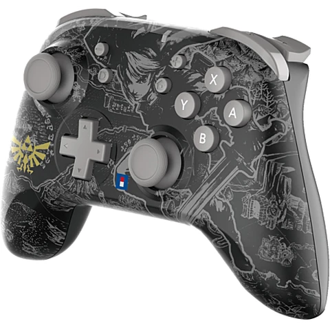 Hori The Legend of Zelda Manette sans fil Horipad Nintendo Switch - Autonomie 15 h - Licence officielle Nintendo - Motif Link - Gris