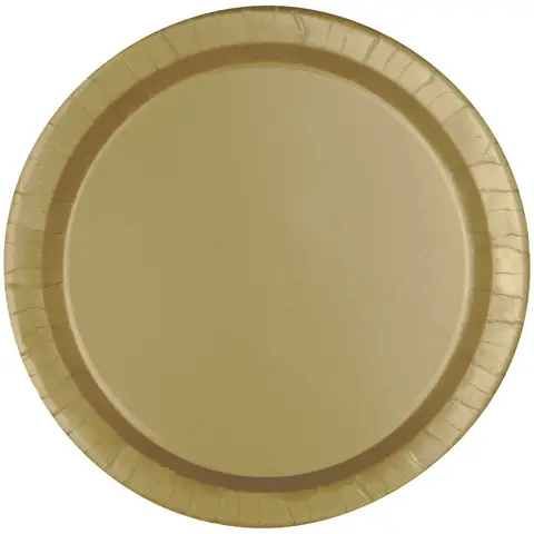 Unique Party Paper Plates, Gold, 17cm, 8 Pack