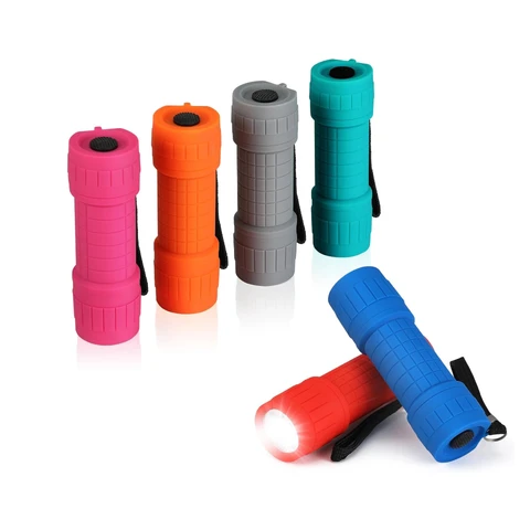 EverBrite 6-Pack Mini LED Zaklampjes, Kleurrijke Zaklampjes voor Kinderen en Volwassenen, Ideaal voor Kamperen, Wandelen, Buitenfeesten, Batterijen Inbegrepen