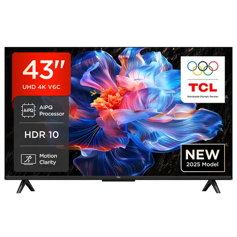 TCL 43V6C 43-inch 4K Ultra HD Smart TV with support for HDR10+, HVA hard screen, Dolby Vision