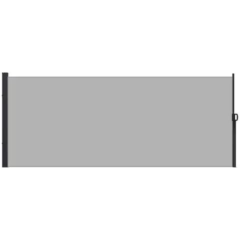 Outsunny Retractable Side Awning, Garden Privacy Screen Divider, Full Cassette Wind Breaker for Hot Tub, Balcony, Terrace, Pool, 400 x 180cm, Light Grey