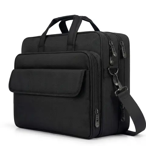 Laptop Bag 17 Inch， Briefcase Men Large Work Bag Office Business Notebook Bag Waterproof Laptop Bag for Work Travel Gifts for Men， Black， New Year Sale ， Top gift picks
