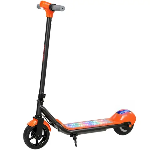 SPORTNOW Electric Scooter for Kids, Lightweight Kids Scooter for Age 6-14 with LED Display, RGB lights, Up to 10km/h Orange