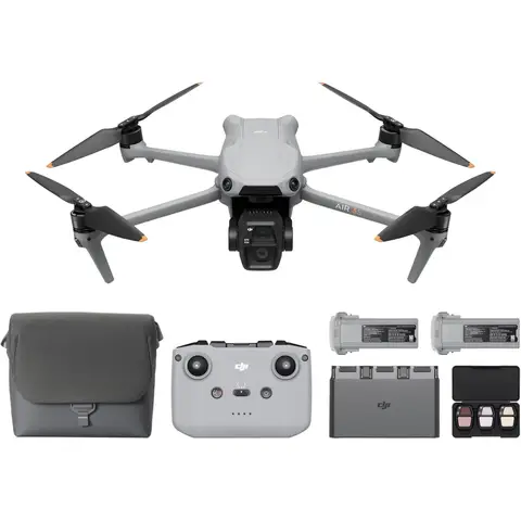 【Black Friday Frühangebote】DJI Air 3S Mehr-Fliegen-Set (RC-N3), Drohne mit 1 Zoll CMOS-Weitwinkel- und mittlerer Telekamera, 4K/60 Bilder/s HDR-Video, omnidirektionaler Hinderniserkennung bei Nachtlandschaften und 3 Akkus für verlängerte Flugzeit