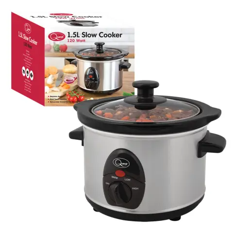 Stainless Steel 1.5 Ltr Slow Cooker - 120W