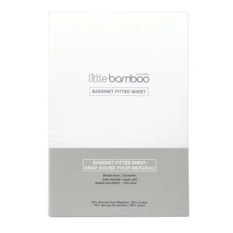 Little Bamboo Crib Fitted Sheet Natural White