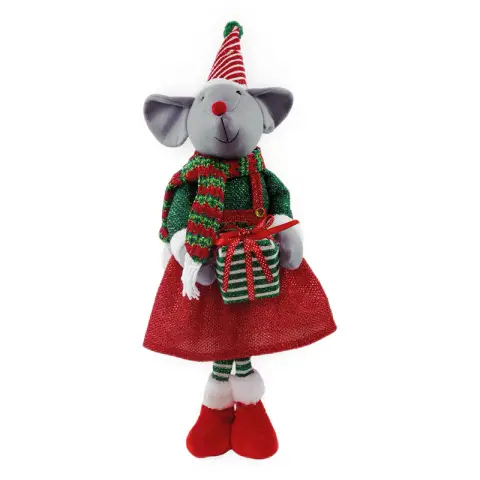 Standing Christmas Mouse Decor - Festive Holiday Ornament