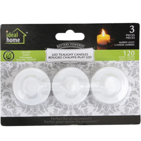 Ideal Home LED Tealight 3PK Amber Light