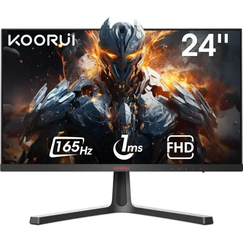 KOORUI 23.8 Inch Gaming Monitor, 165Hz, FHD 1080P, VA, 1ms, AdaptiveSync Technology, Ultra-Thin Screen, HDMI/DP, VESA Compatible, Tilt Adjustable, Eye Care
