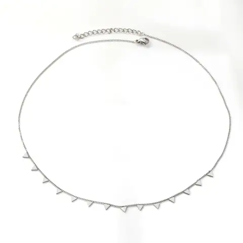 3mm Chain and Triangle Stainless steel 40cm Necklace