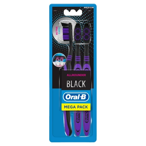 Brosse à dents manuelle Oral-B Allrounder Noire x3