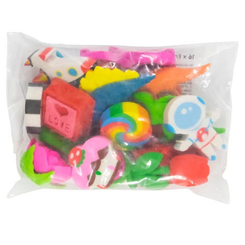 ERASERS ASSORTMENT BOY/GIRL 16PK