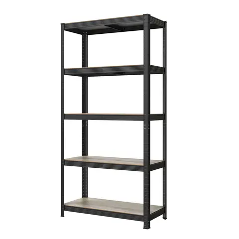 SONGMICSHOME  5-Tier Shelving Unit, Steel Shelving Unit for Storage, for Garage, Shed, Load Capacity 875 kg, Greige and Black