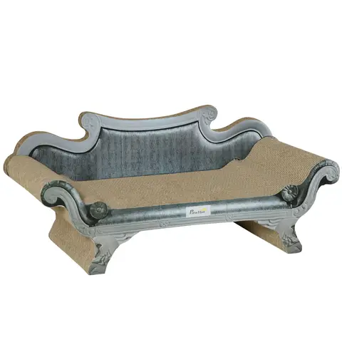 PawHut Cat Scratching Board Cardboard Cat Scratchers Lounger, 60 x 29 x 26.5cm