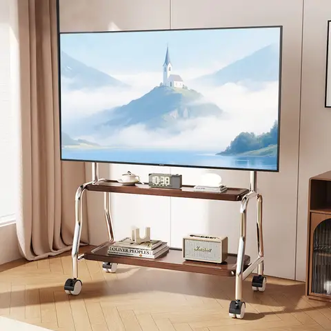 CNTSLNB+ Mobile TV Stand + Stainless Steel TV Art Stand + 32-75 Inch