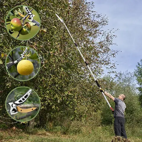 FLORA GUARD 1.4-3m Extendable Long Reach Pruner - Long Reach Pole Saw, Telescopic Fruit Picker, Long Reach Telescopic Tree Pruner - Lightweight Tree Trimmers
