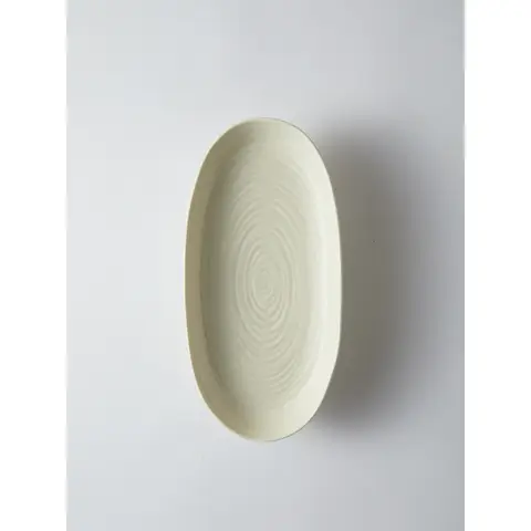 JIWOO Luzern 12 Zoll Ovalplatte Gelb, 1er / Set，Spülmaschinen- und mikrowellengeeignet