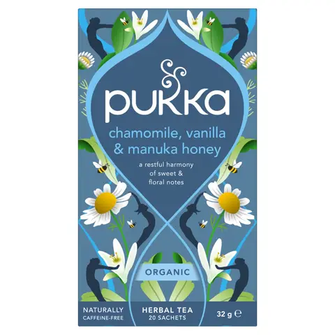 Pukka Chamomile Vanilla & Manuka Honey 20 Herbal Tea Sachets 32g