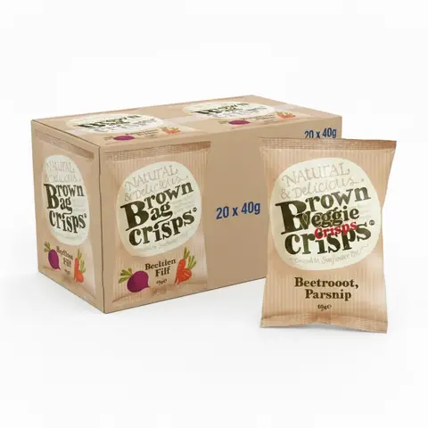 Brown Bag Beetroot, Carrot & Parsnip Veggie Crisps 15 x 40g