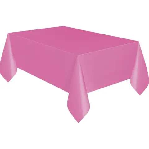 Unique Plastic Table Cover, Hot Pink, 1.37 x 2.74m