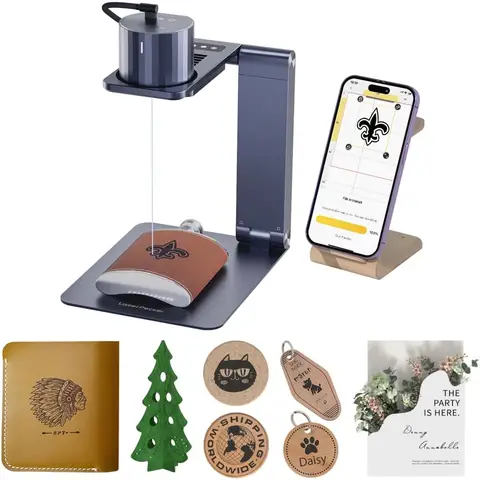 LaserPecker Pro Laser Engraver Portable Compact Etching Machine Mini Desktop Stand Cutter Handheld DIY Craft for Wood Leather, New Year Sale , Top gift picks