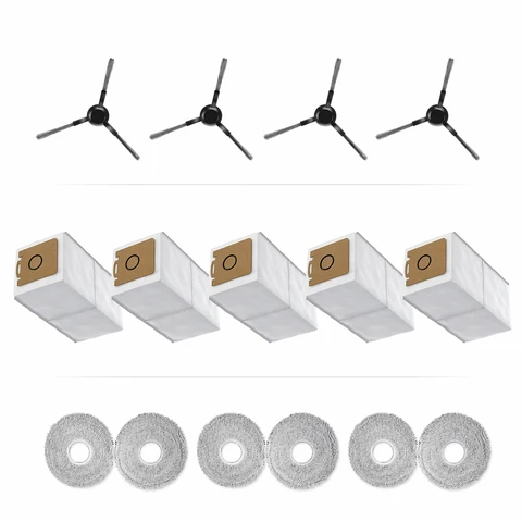 JONR  T5 Pro  SPARE PARTS GIFT BOX，including 4 side brushes, 5 dust bags, 3 pairs mopping cloth