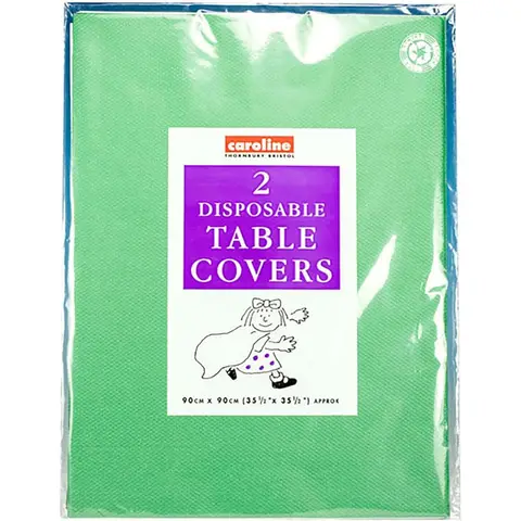 Caroline Tablecloth Paper Disposable Square Dark Green 90x90cm, Pack of 2
